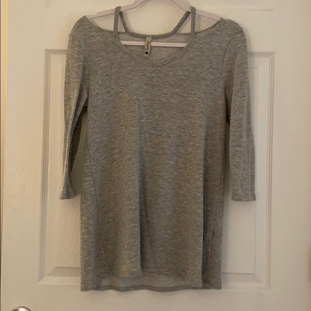 Pomelo gray top with cutouts
